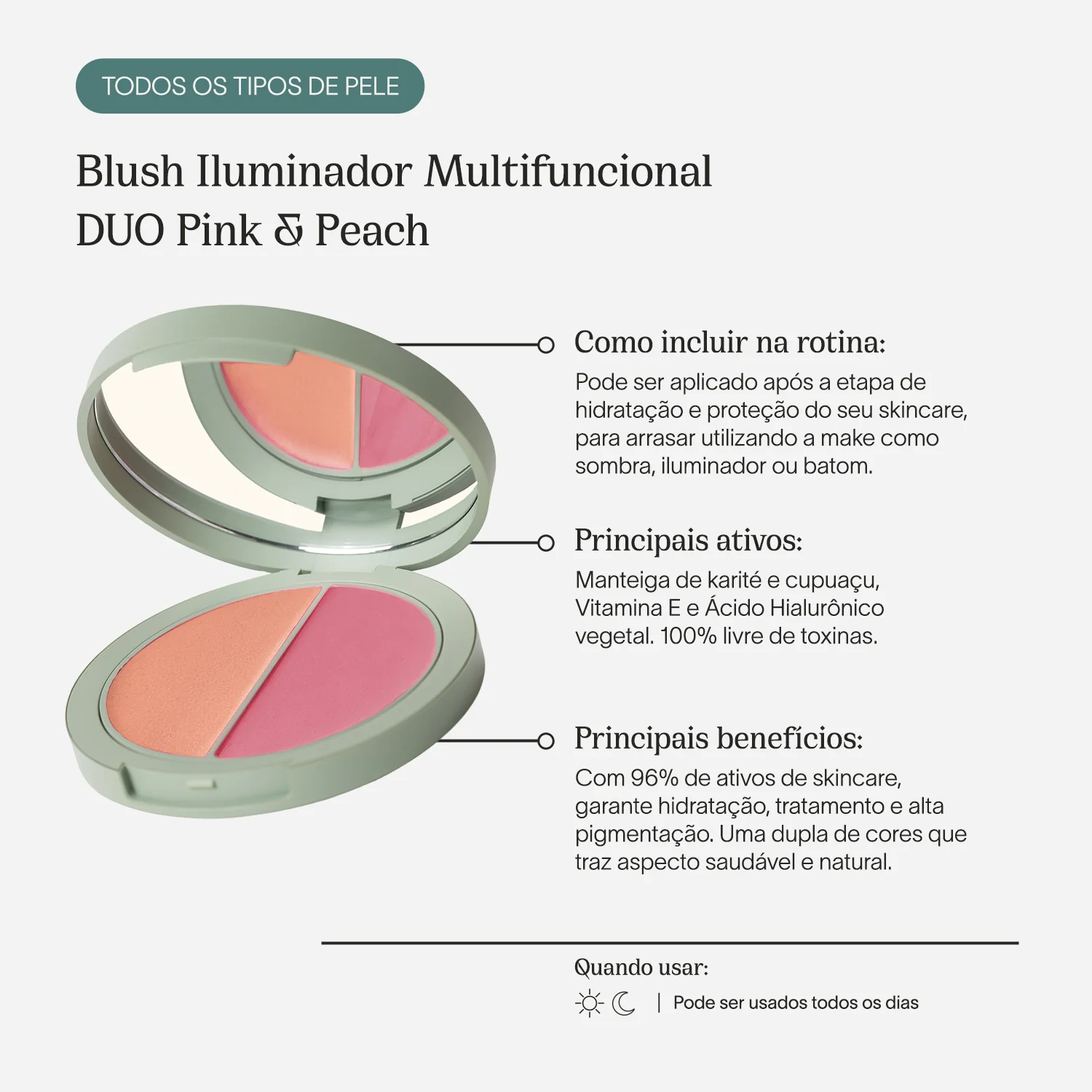 Refil Blush Iluminador Multifuncional | DUO Pink & Peach - Image 3