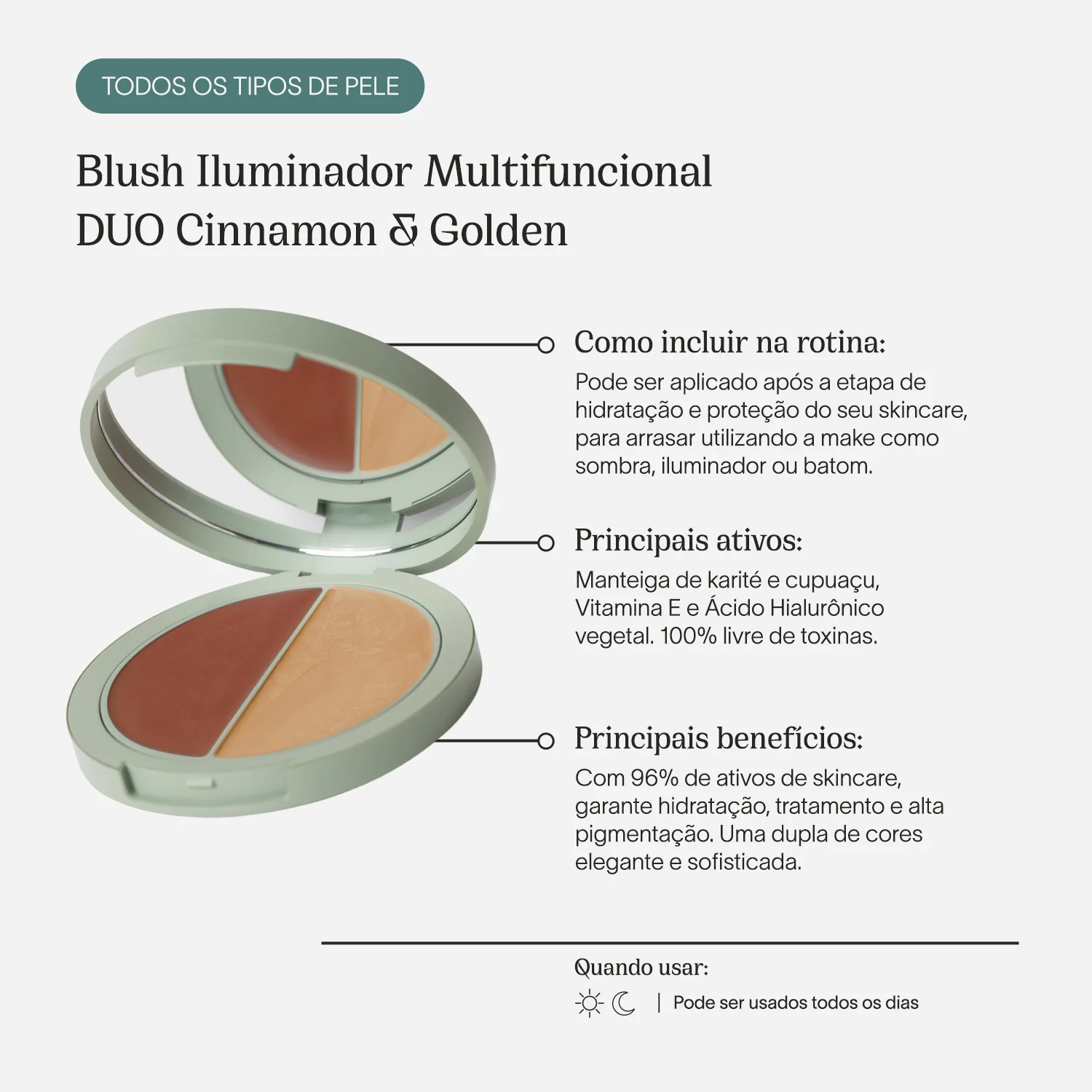 Blush Iluminador Multifuncional | DUO Cinnamon & Golden - Image 3