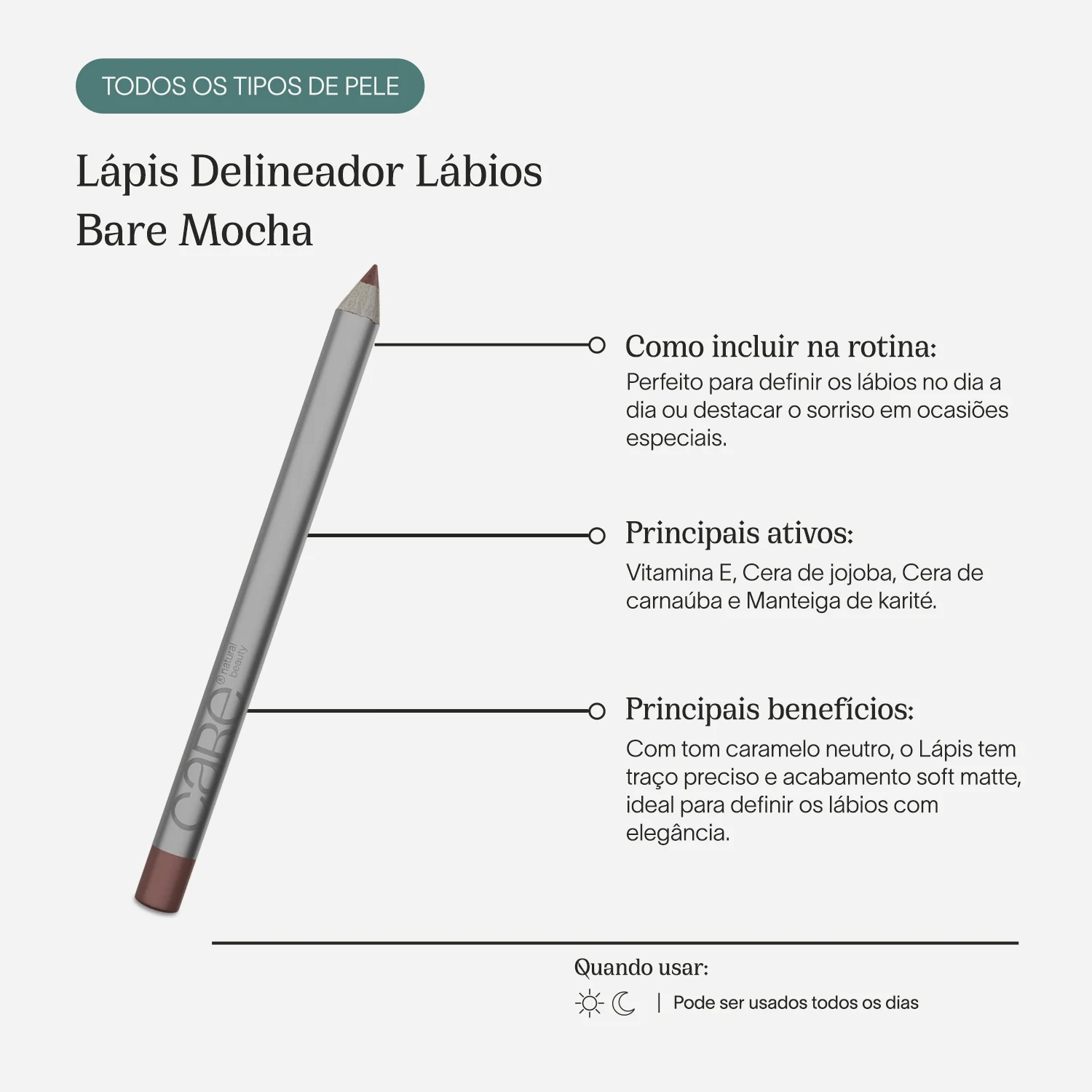 Lápis Delineador Lábios | Bare Mocha - Image 3
