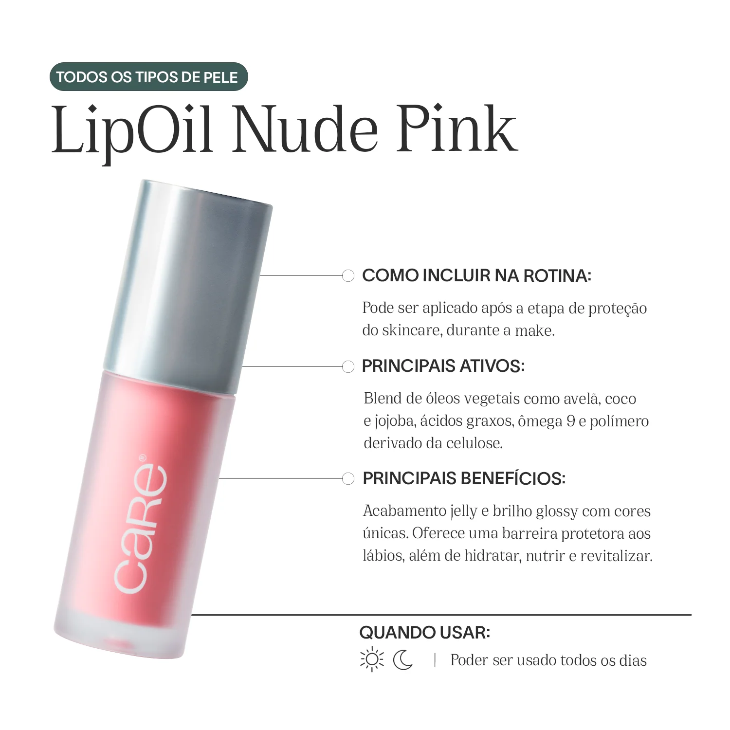 Lip Oil | CARE Nude Pink - Image 3