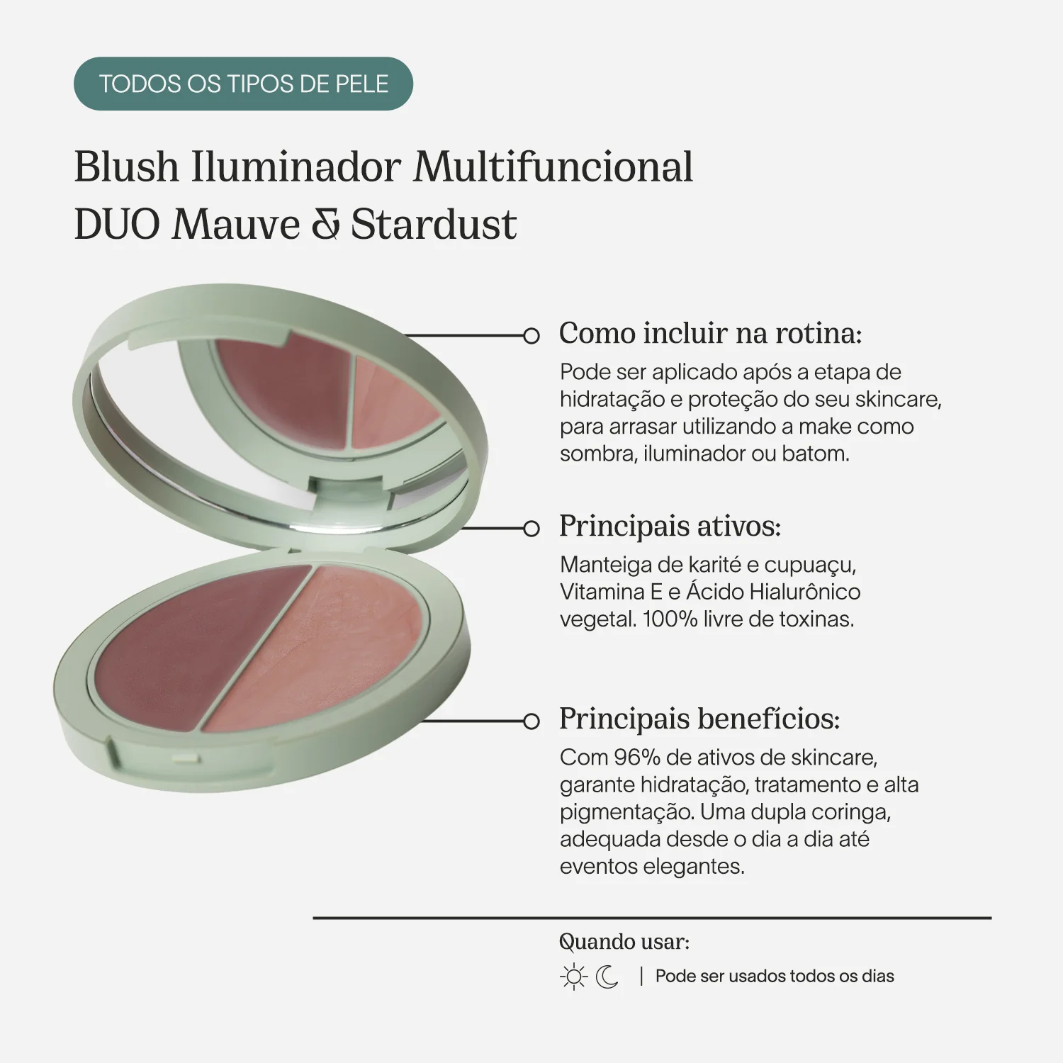 Refil Blush Iluminador Multifuncional | DUO Mauve & Stardust - Image 3