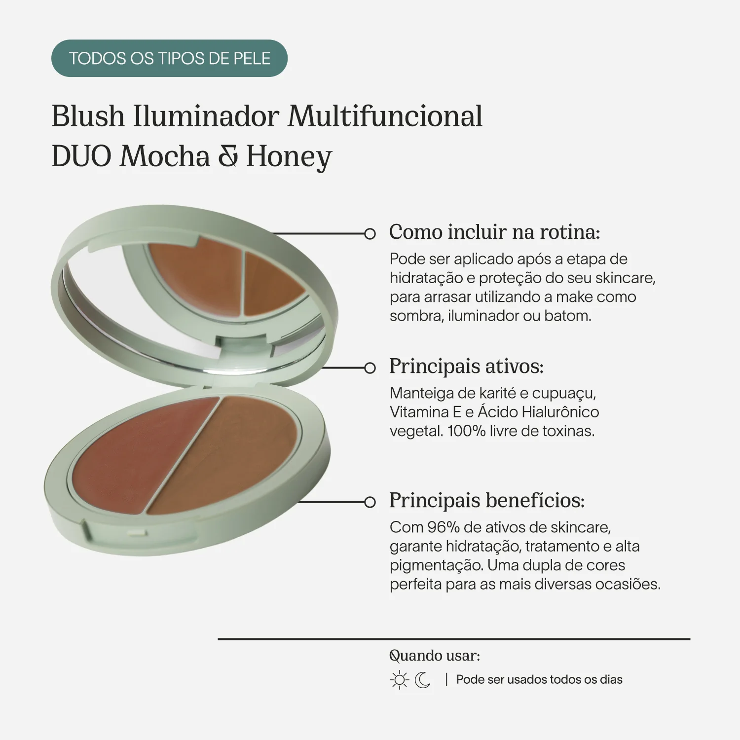 Refil Blush Iluminador Multifuncional | DUO Mocha & Honey - Image 3
