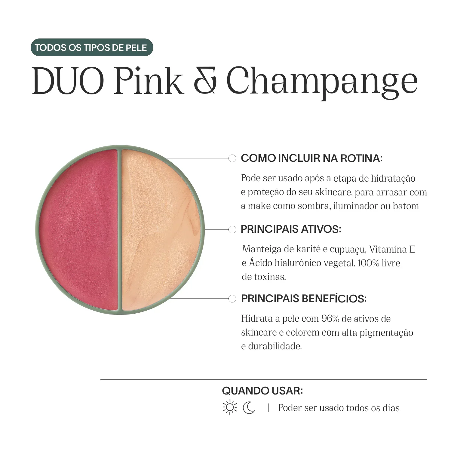 Refil Blush Iluminador Multifuncional | DUO Pink & Champagne - Image 3
